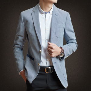 小西服男青年帅气休闲简约西装外套男韩版潮流修身上衣英伦风