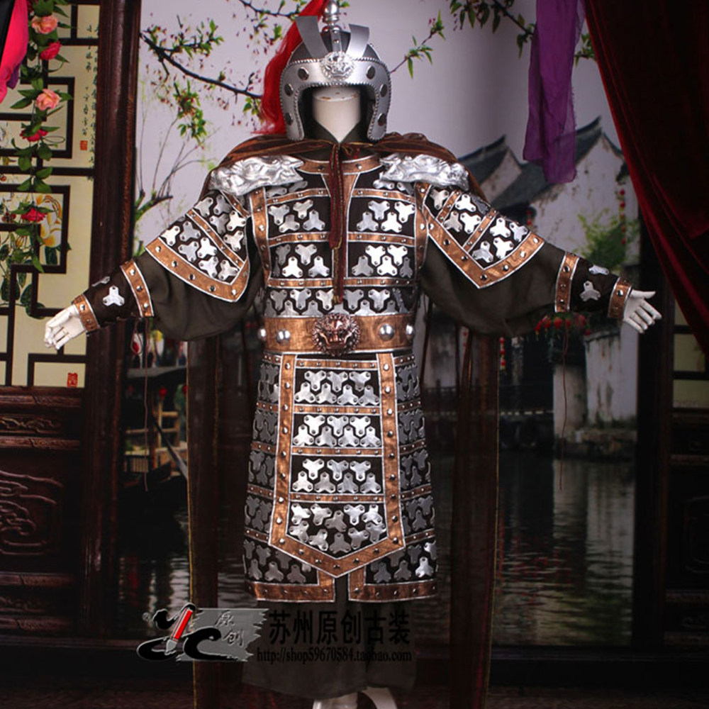 古装男士盔甲古代三国将军战袍舞台演出服装武神赵子龙将军铠甲