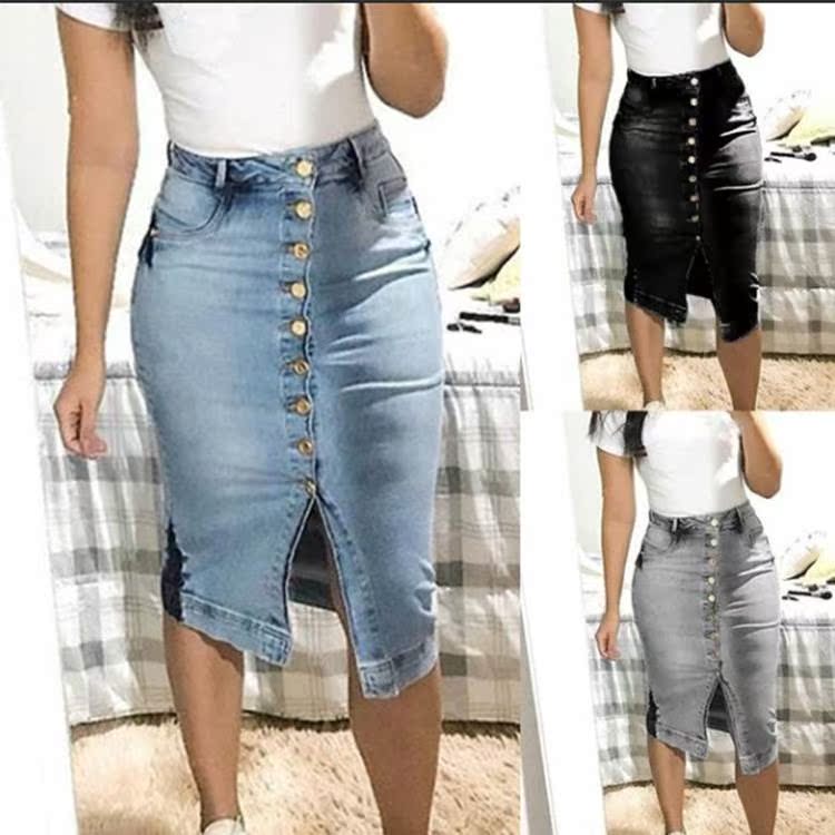 The skirt to show thin package hip sexy button long denim|msdalam kategori Butik wanita / wanita, skirt - dari Buy2taobao.com untuk memberikan perkhidmatan ejen Taobao profesional membeli