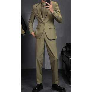 龙叨叨2024春季新品复古英伦风高级感西装套装 绅士修身西服西裤