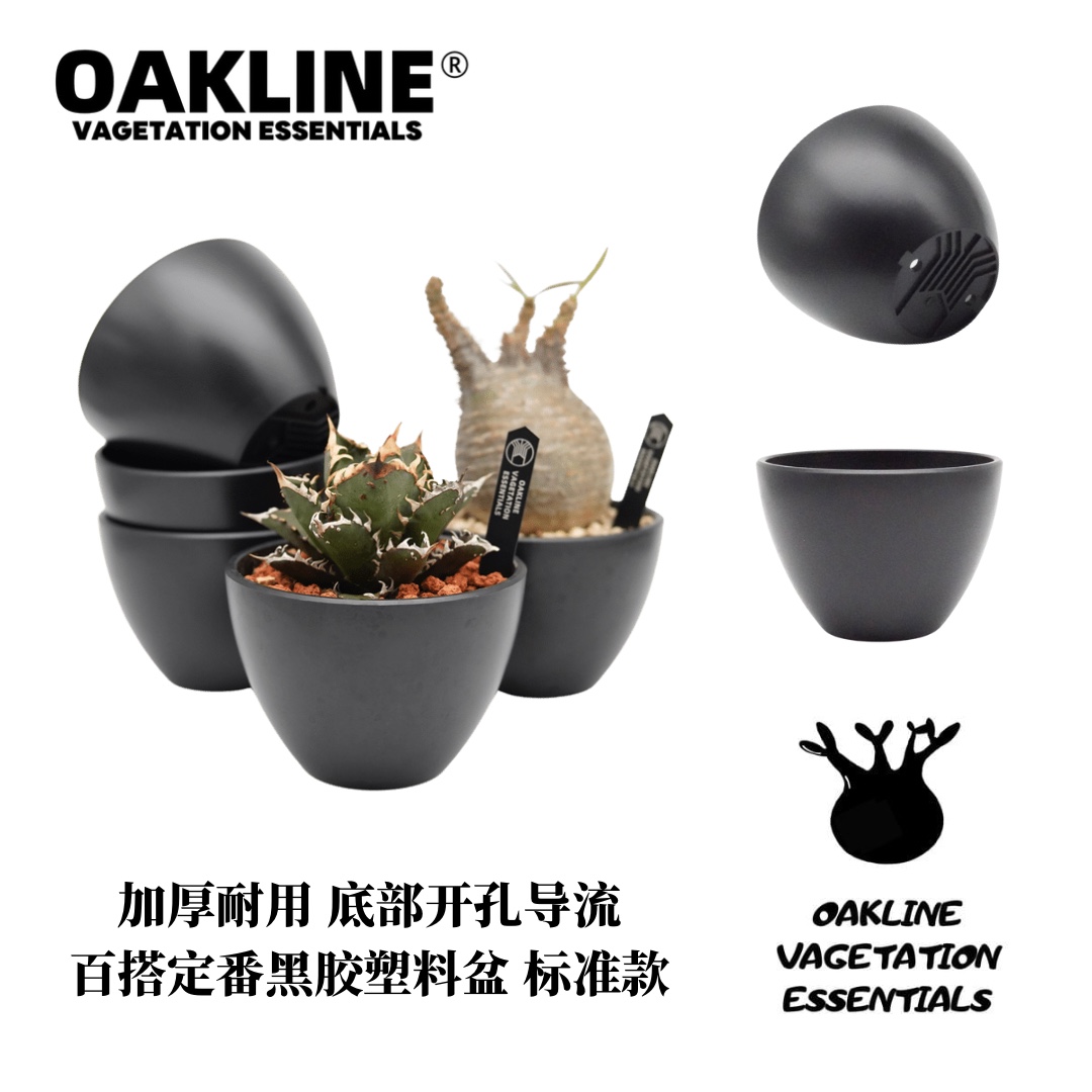 OAKLINE OAS-01 黑胶塑料花盆 多肉 块根花盆 植物花盆 盆栽