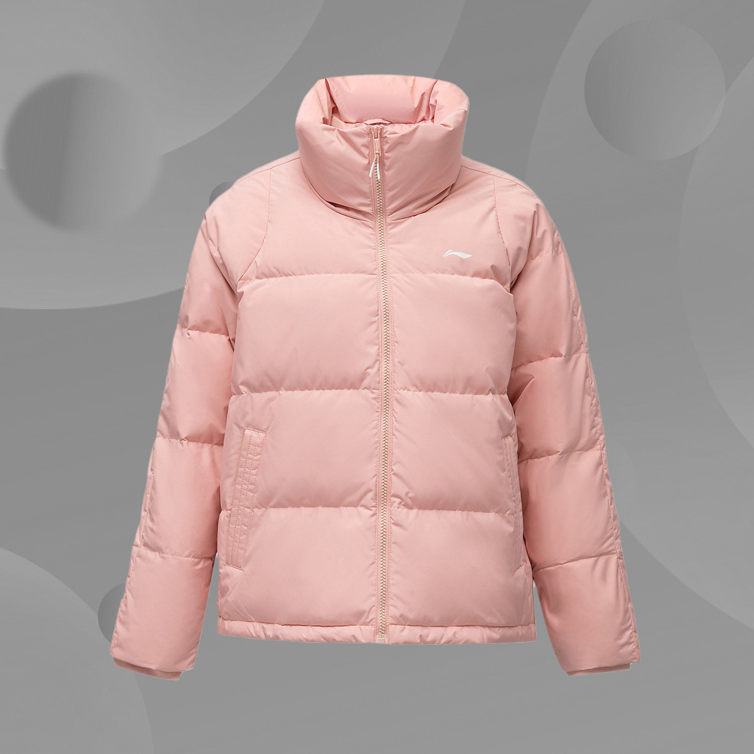 李宁2020年冬季经典女子立领运动休闲保暖短款羽绒服外套aymq038