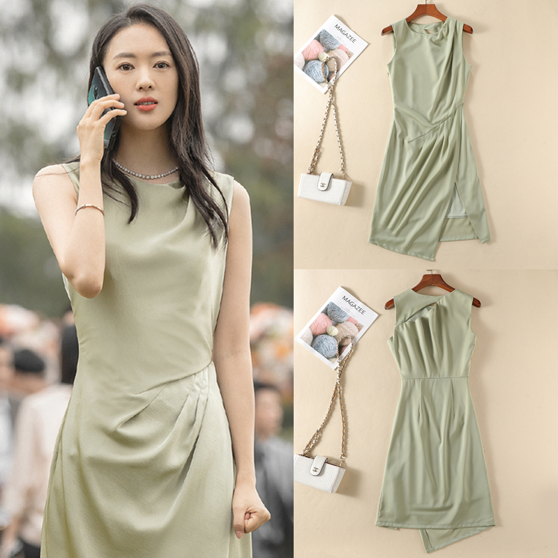 童瑶三十而已顾佳同款衣服女2020新款复古无袖连衣裙气质背心裙夏