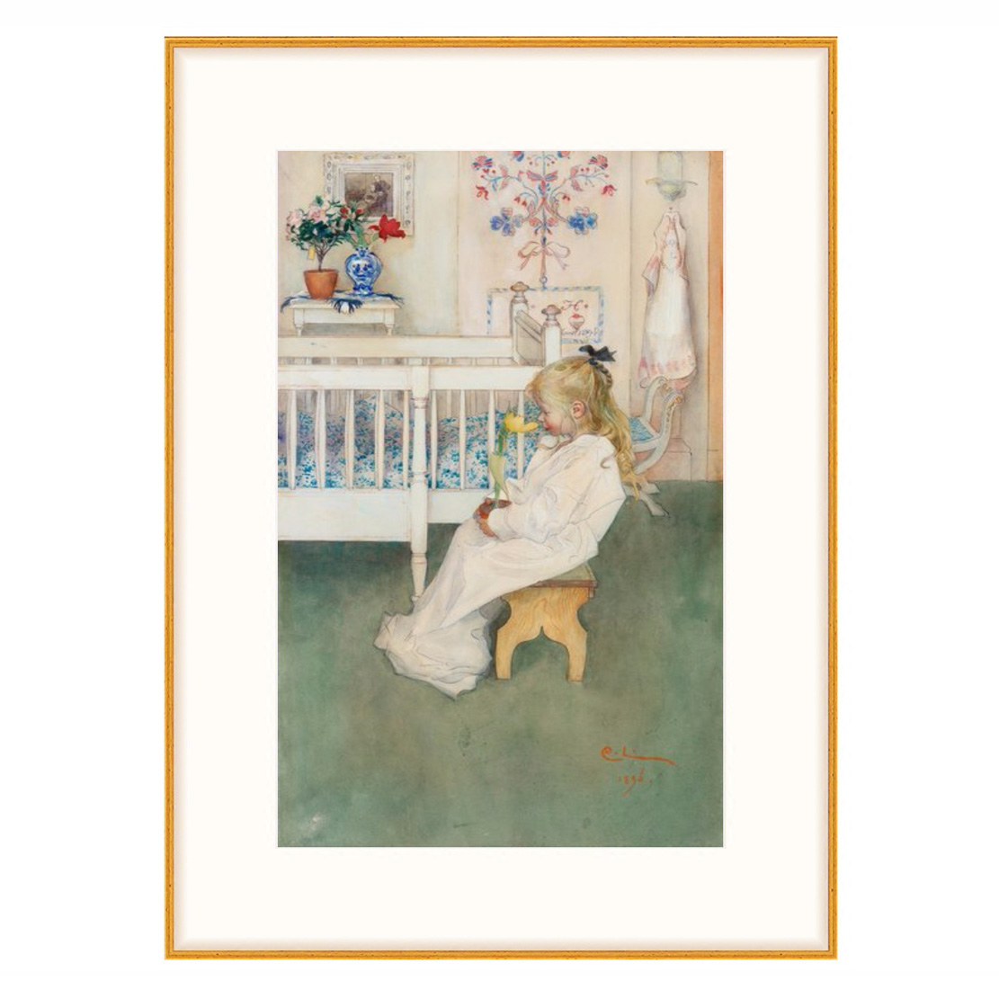 瑞典画家Carl Larsson水彩作品 小女孩 温馨小众装饰画 |whyart在类目 家居饰品, 装饰画, 现代装饰画中 - 来自Buy2taobao.com提供专业的淘宝代购服务