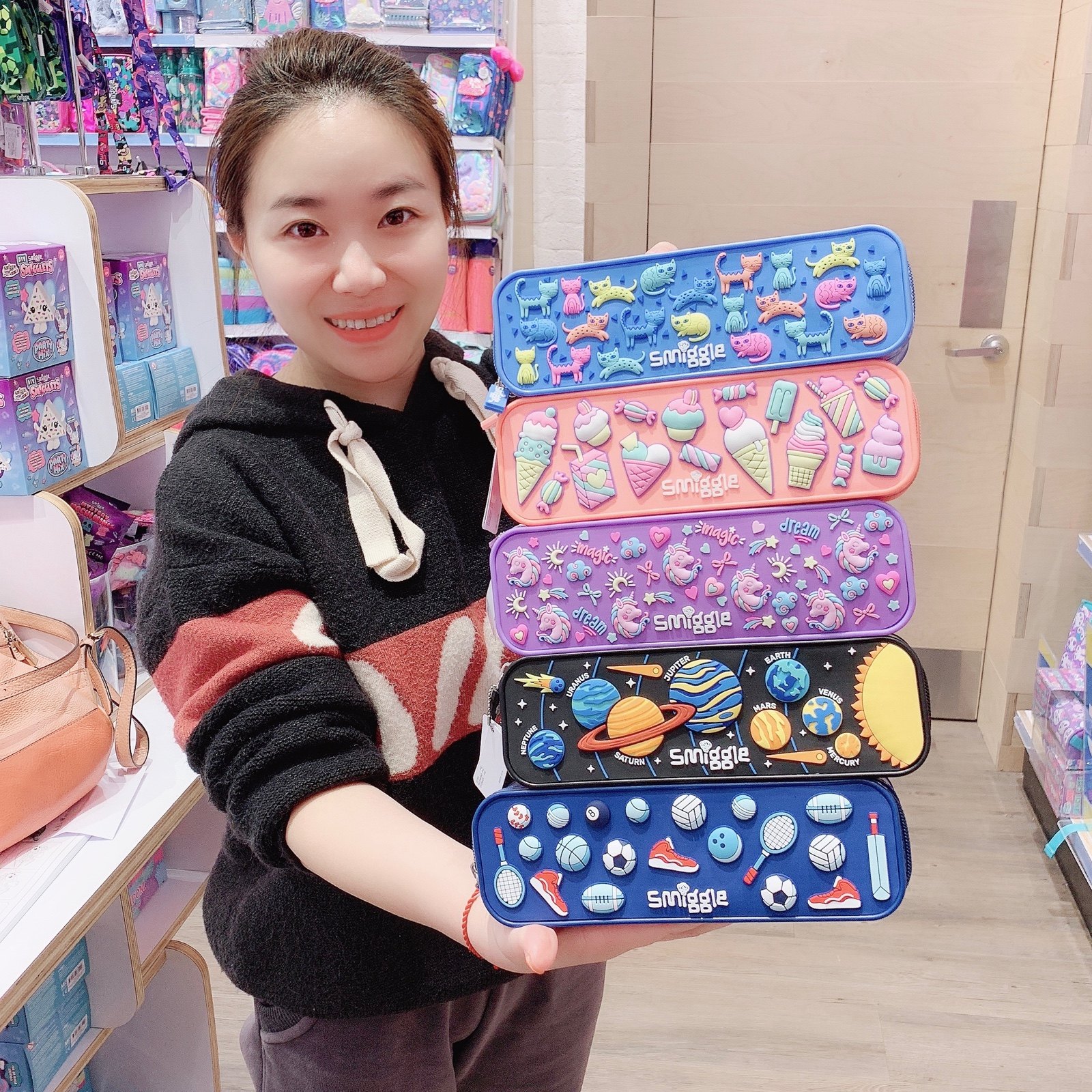澳洲smiggle小学生香味硅胶笔袋男女文具盒独角兽迷你笔盒61礼物
