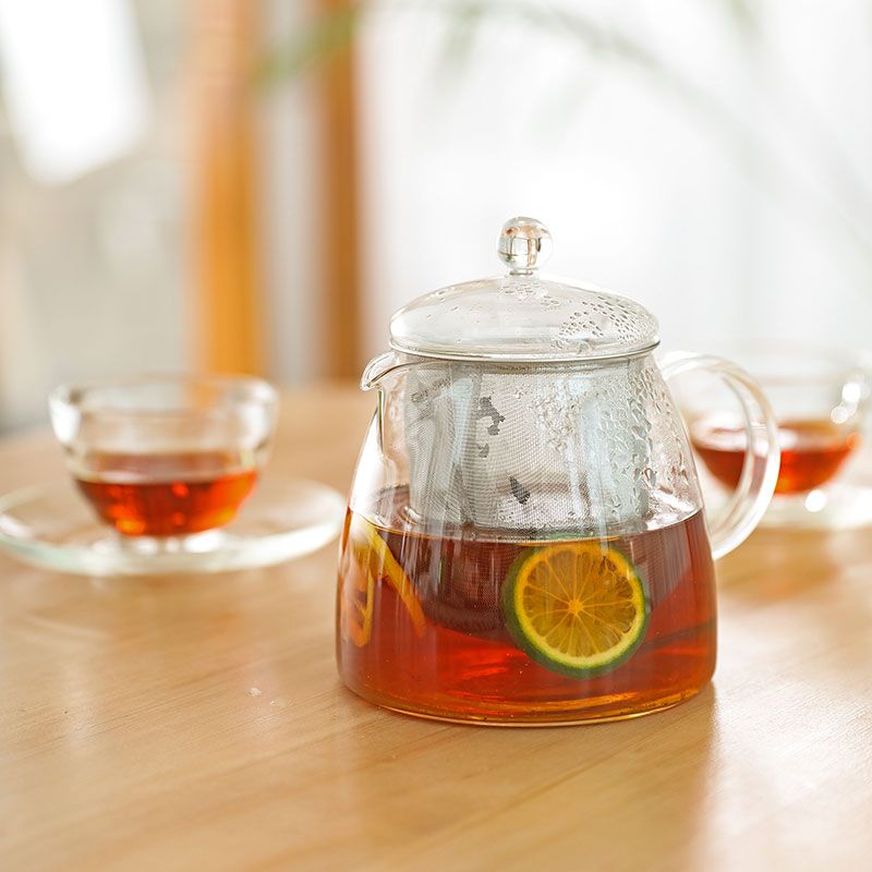 HARIO日本耐热玻璃茶壶不锈钢过滤网泡茶壶 水果茶壶CHEN