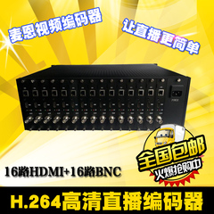 16路HDMI 16路CVBS BNC信号输入3U机箱编码器 IPTV直播编码