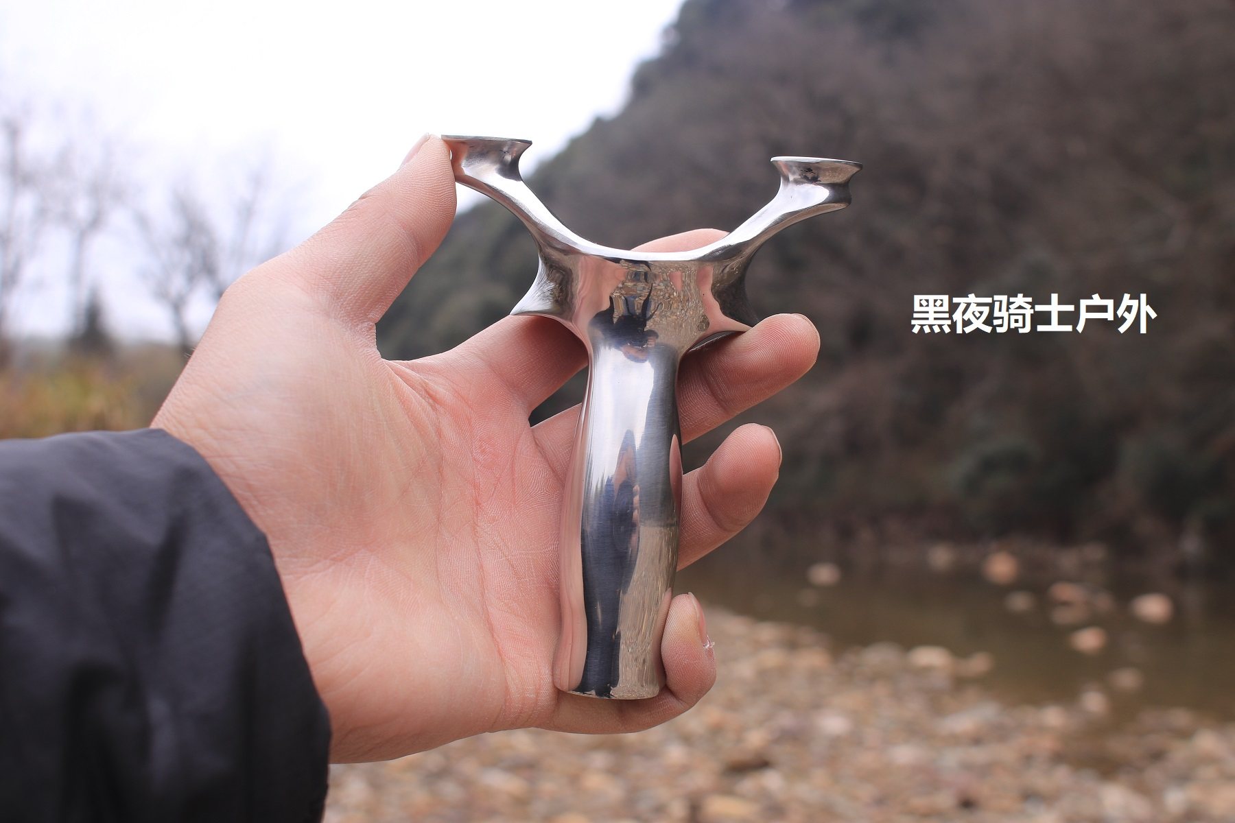 黑夜骑士户外钢豹扁皮筋弹弓,户外竞技全钢重弓高精度