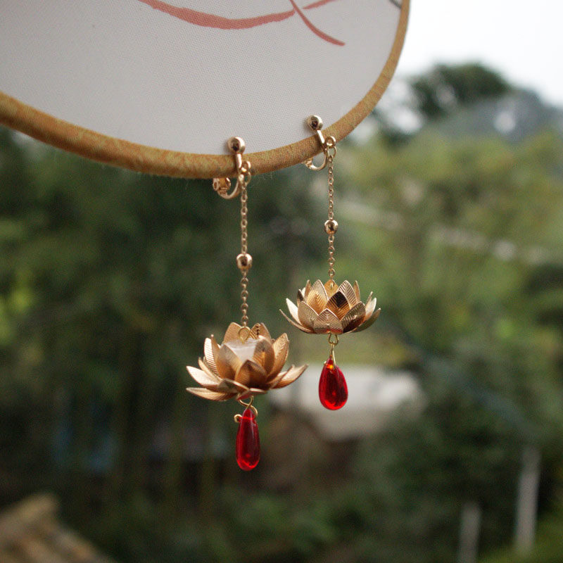 铜黄铜四孔流苏挂头耳环古风发簪diy材料配件花影梦汉服婚庆已售51