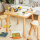 实木小桌子家用多功能宝宝积木游戏桌玩具桌幼儿园桌椅套装儿童桌