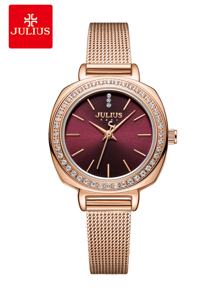 聚利时旗舰店的优惠券大全—聚利时手表女韩国小众锆石椭圆形不锈钢