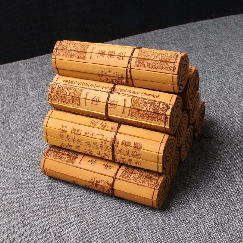 特惠儿童版书简古书小学国学竹书复古道具成人竹简表演小学生必读