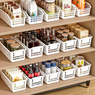 零食杂物收纳箱玩具整理筐家用橱柜置物篮子储物塑料箱厨房收纳盒