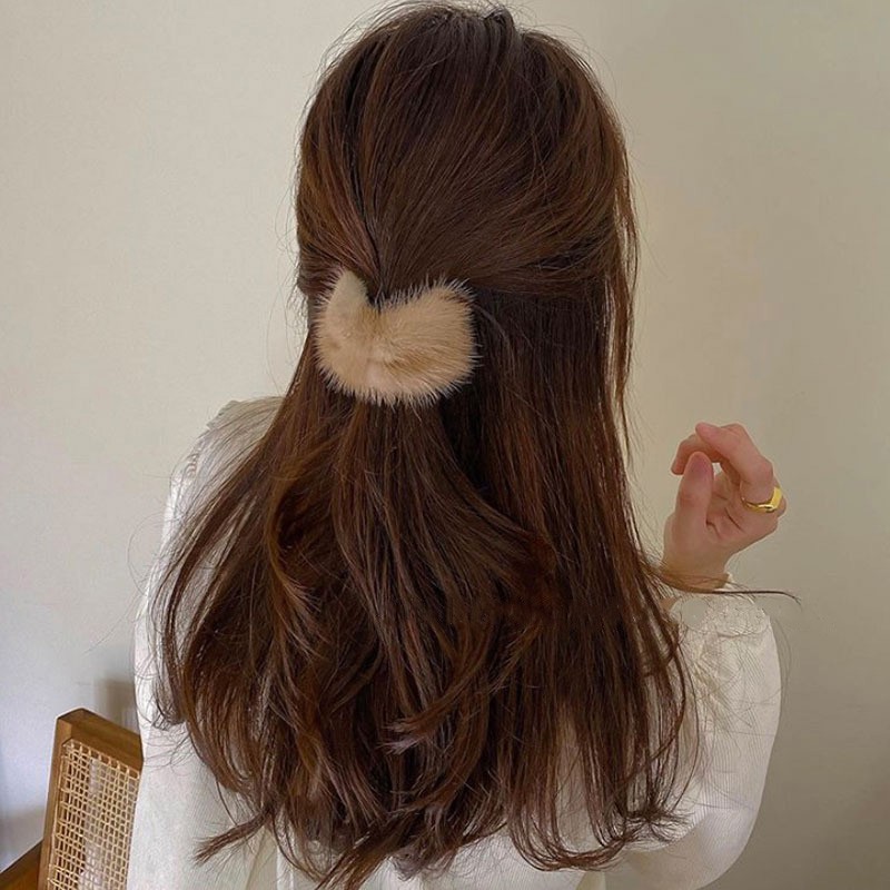 韩国ins秋冬新款水貂毛球发圈橡皮筋女扎头发低马尾气质丸子头绳