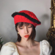 R&U 设计秋冬款 法式风情 多种戴法优雅皇室正红羊绒羊毛贝雷帽子