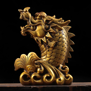 属猪虎年宋韶光独占吊坠0612881288黑檀木雕鳌头龙鱼龙头鱼鳌鱼摆设