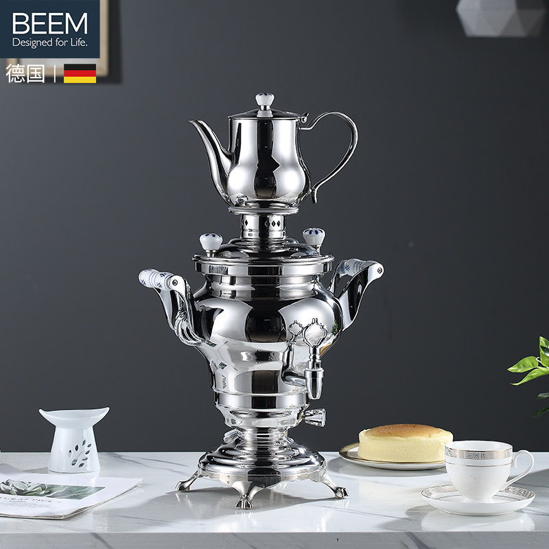 beem德国进口samovar不锈钢电热水壶俄罗斯茶炊保温烧水煮茶器