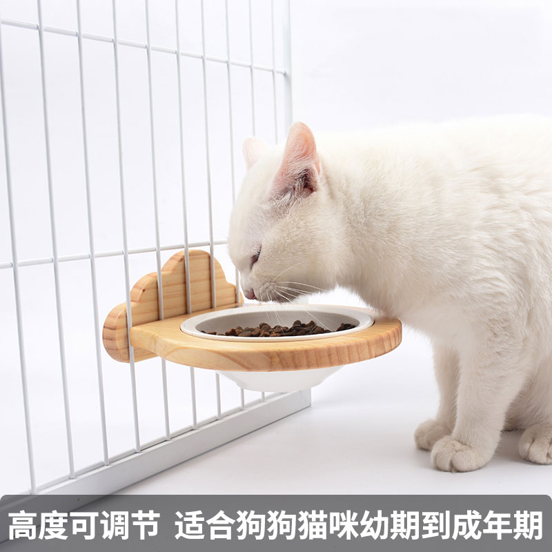 猫碗狗碗防打翻悬挂式宠物食盆不锈钢