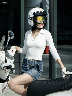 怪兽公园哈雷复古摩托车头盔男女巡航机车电动车踏板车半盔安全盔