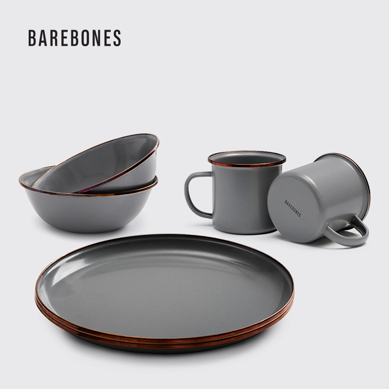 BAREBONES北邦餐具套装欧式简约金边西餐盘碗杯子组合户外野餐碗