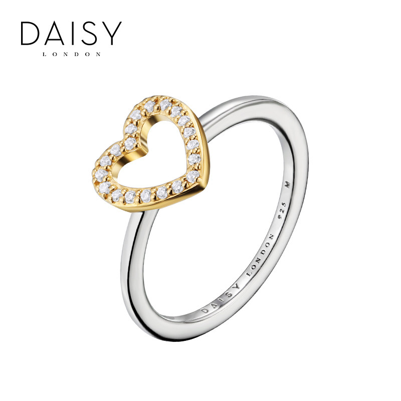 daisylondon善缘系列欧美气质爱心戒指手工925银饰品尾戒指环