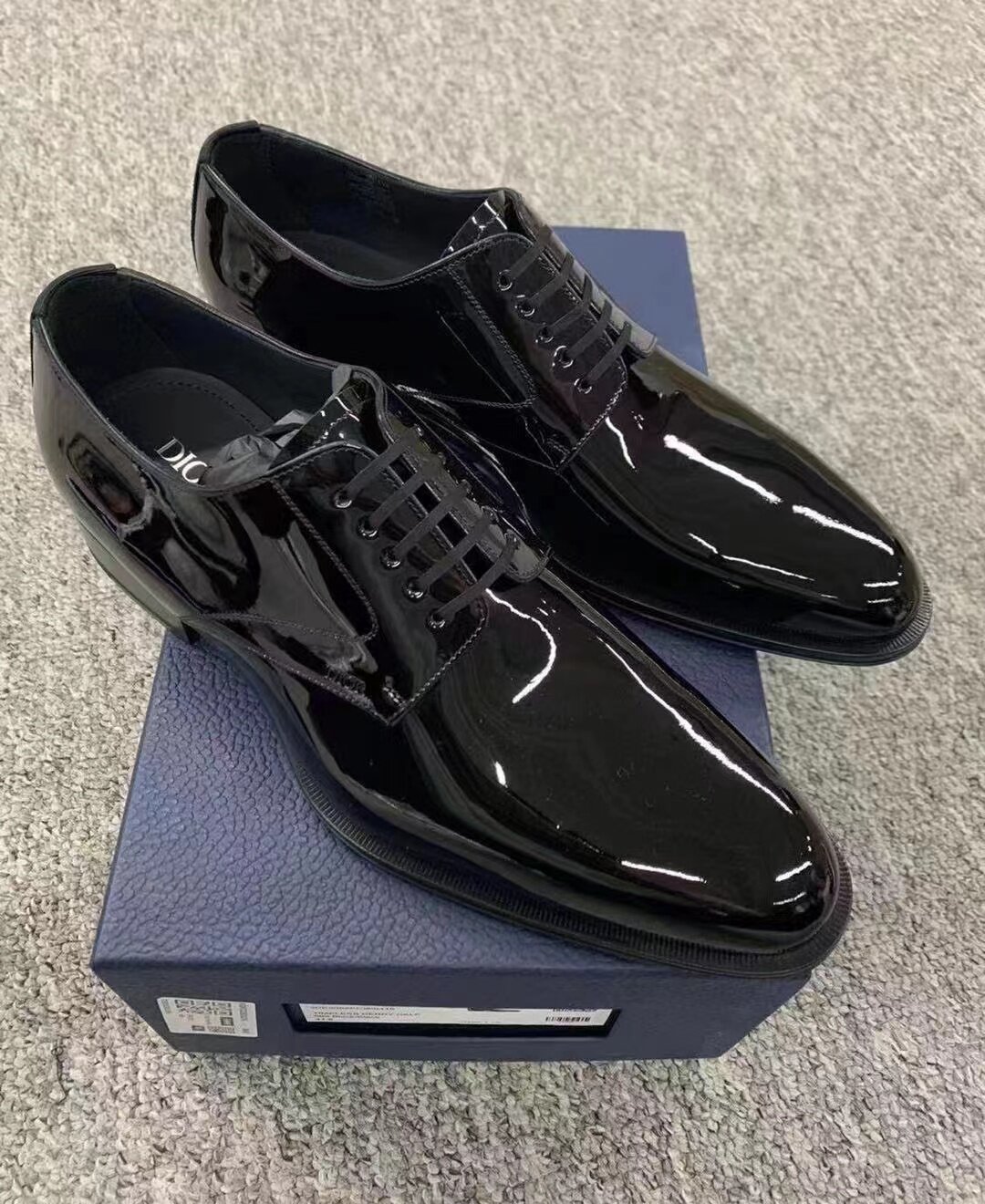 dior homme 男士黑色漆皮德比鞋 2022春夏正品代购3de305zkc h969