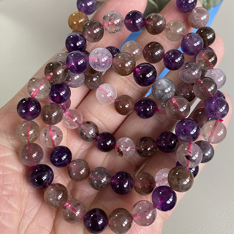 天然紫极光23单圈手链女款水晶手串23种矿物质饰品礼物
