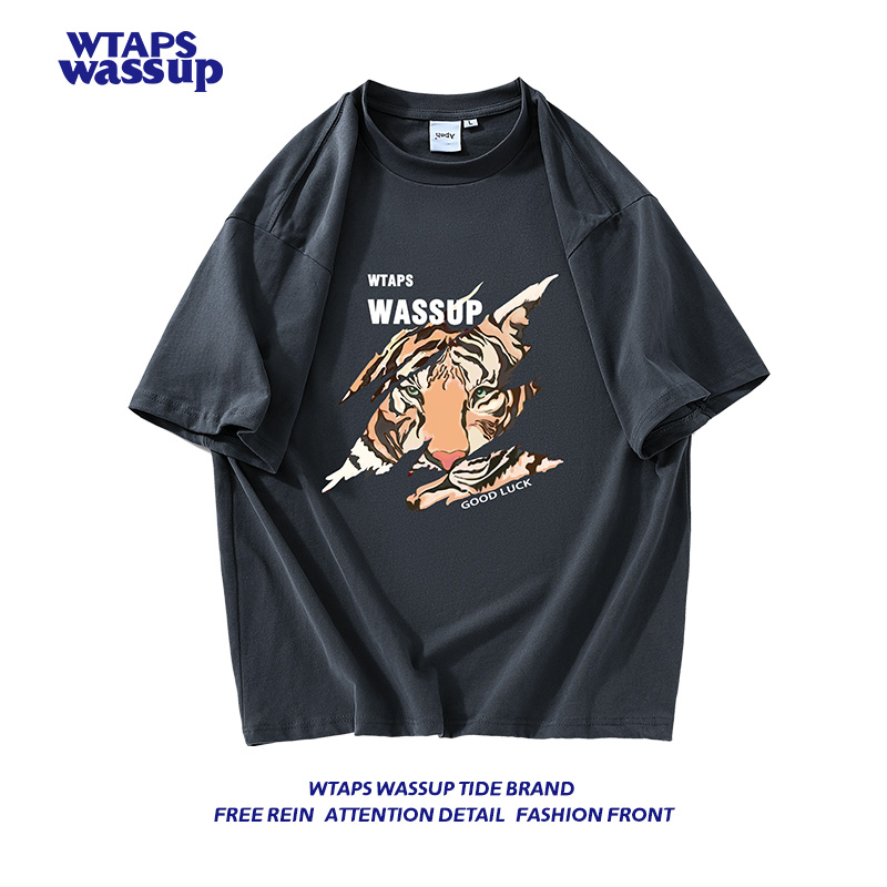 WTAPS WASSUP夏季虎年T恤休闲圆领印花男趣味纯棉宽松短袖潮流衣|ruв категории Мужская одежда, футболка - от Buy2taobao.com для оказания профессиональной услуги покупки агента Taobao
