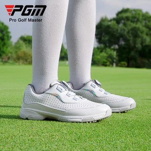 PGM高尔夫球鞋女士夏季透气孔幻彩专利防侧滑旋钮鞋带凉爽款白鞋