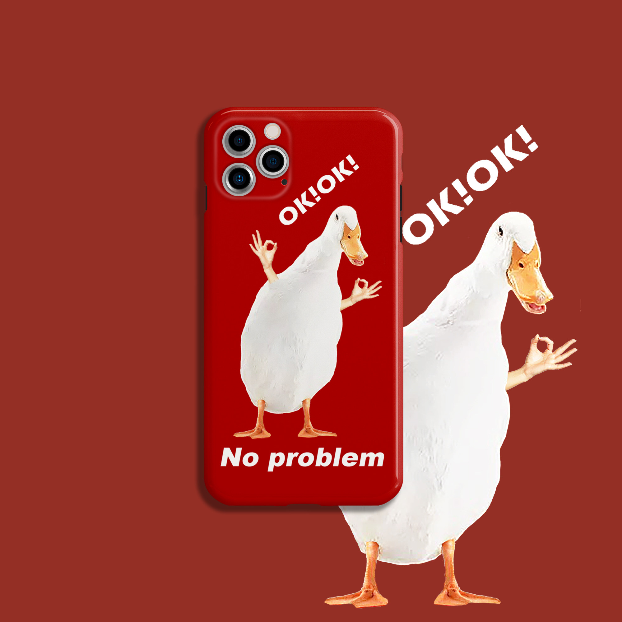 原创ok鸭适用苹果12手机壳xs iphone11pro华为p340 7/8p软壳搞怪
