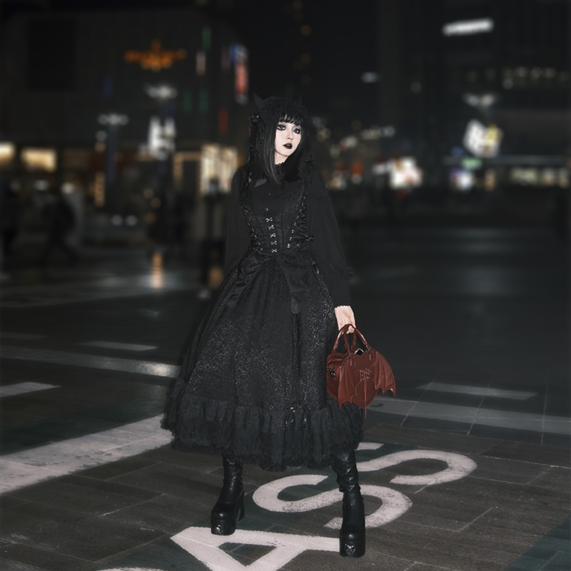 【标本集】姬袖衬衫马甲提拉裙哥特风提拉sk暗黑系lolita洋装