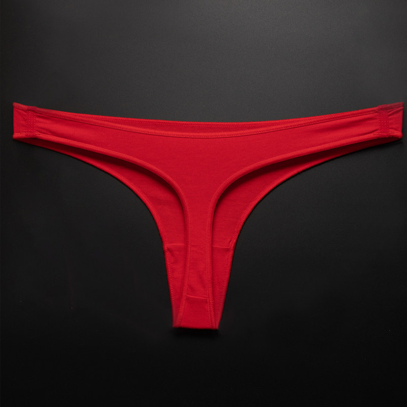 纯棉丁字裤女大红色内裤本命年牛年鸿运结婚t裤性感低腰胖加大码