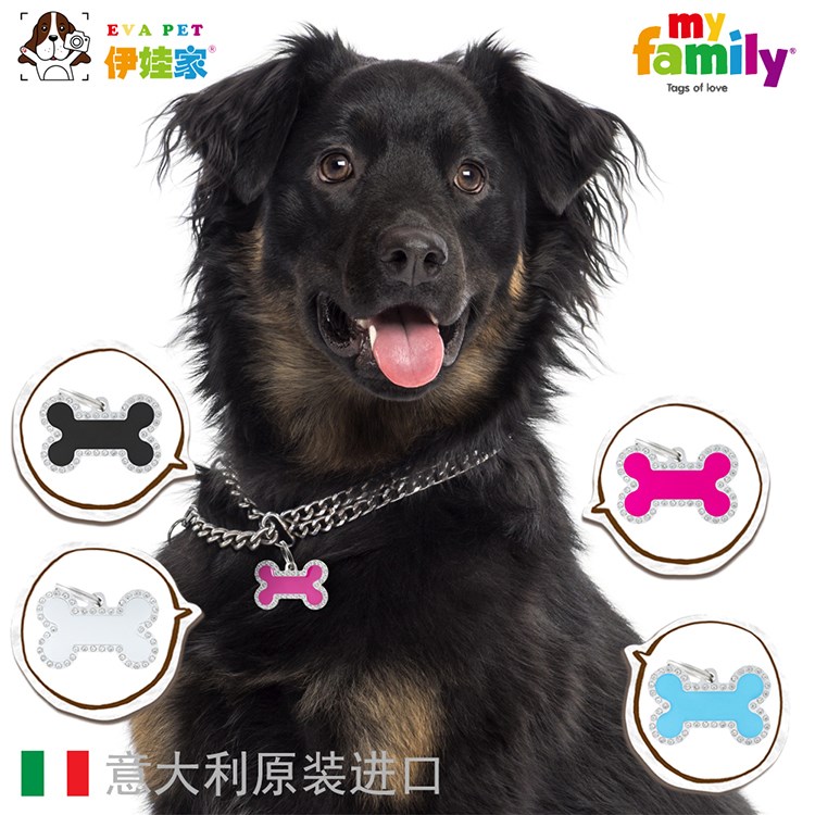 璀璨骨頭四色入狗牌意大利進口myfamily寵物身份牌定制刻字挂牌在類目 寵物/寵物食品及用品, 寵物服飾及配件, 掛飾/掛牌中 - 來自Buy2taobao.com提供專業的淘寶代購服務