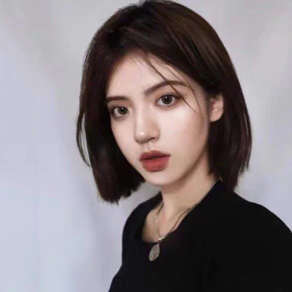 假发女短发网红气质一刀切短直发漫画刘海锁骨发自然逼真全头套式