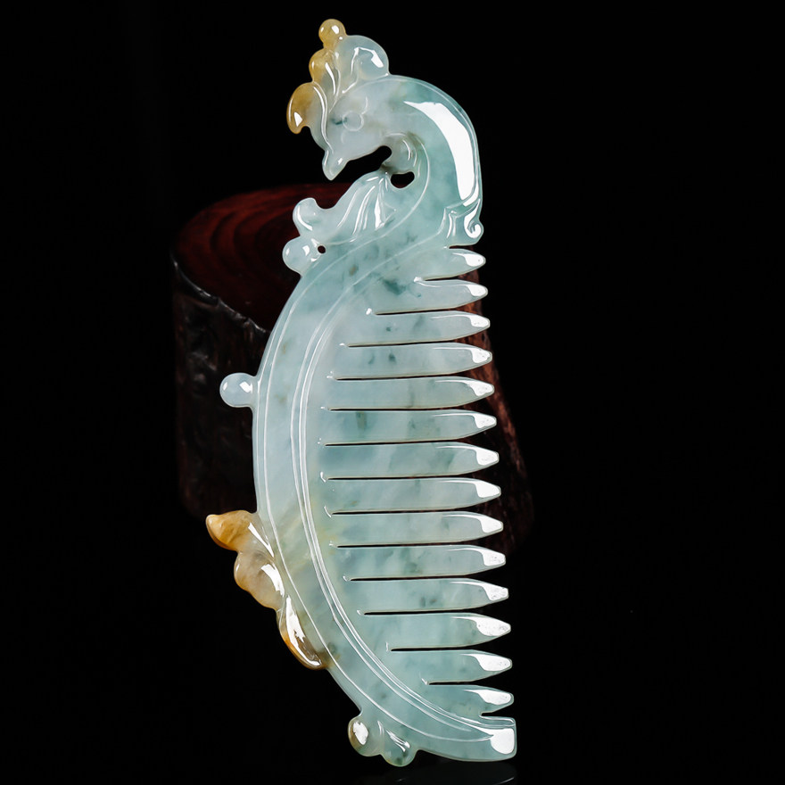 【源头好货-四会】老坑冰糯种梳子吊坠 33.26g