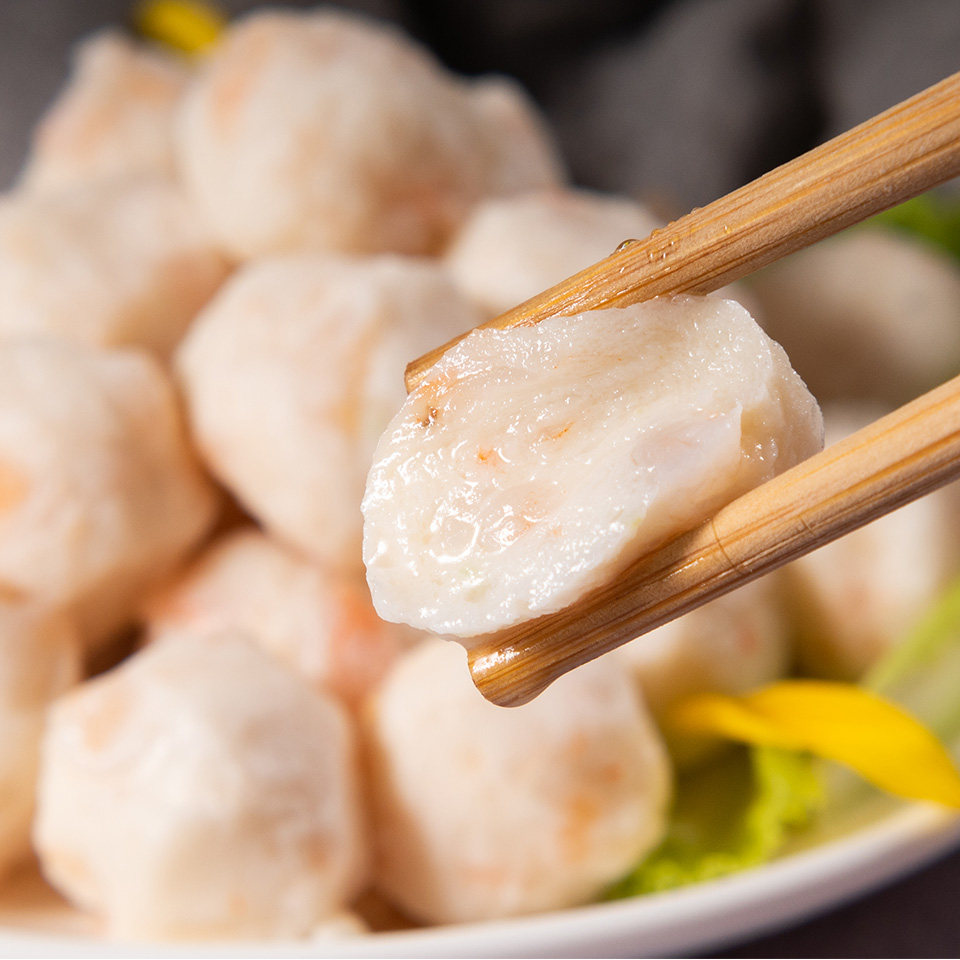 手打虾滑丸子无添加关东煮火锅食材250g速冻海鲜丸子火锅实心鱼丸