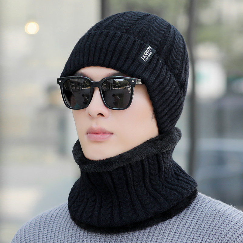 帽子男冬天加绒保暖毛线帽户外骑车防寒护耳帽男士冬季加厚针织帽