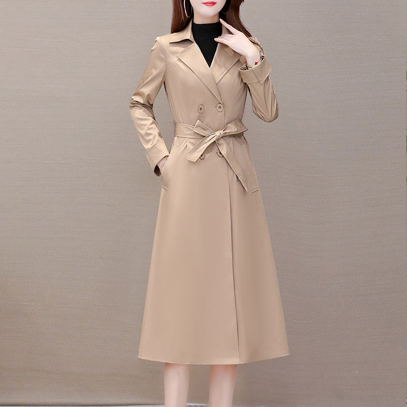 风衣女士中长款过膝坠感2021春季新款气质女神范高端大气大衣外套