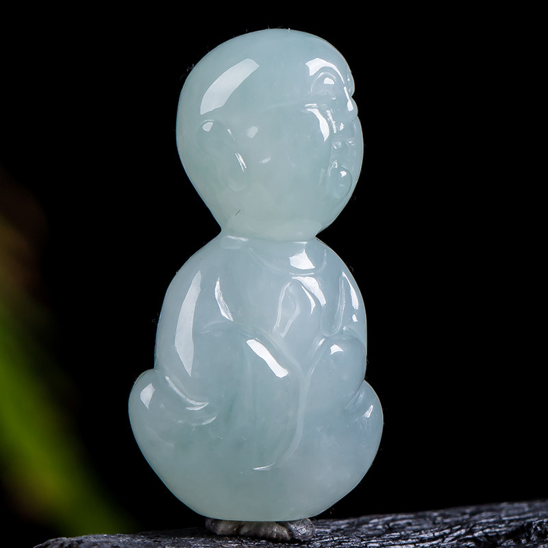 【源头好货-实物已检】天然翡翠a货冰糯种小沙弥 7.75g