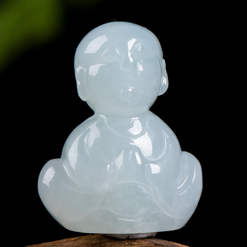 【源头好货-实物已检】天然翡翠a货冰糯种小沙弥 5.78g