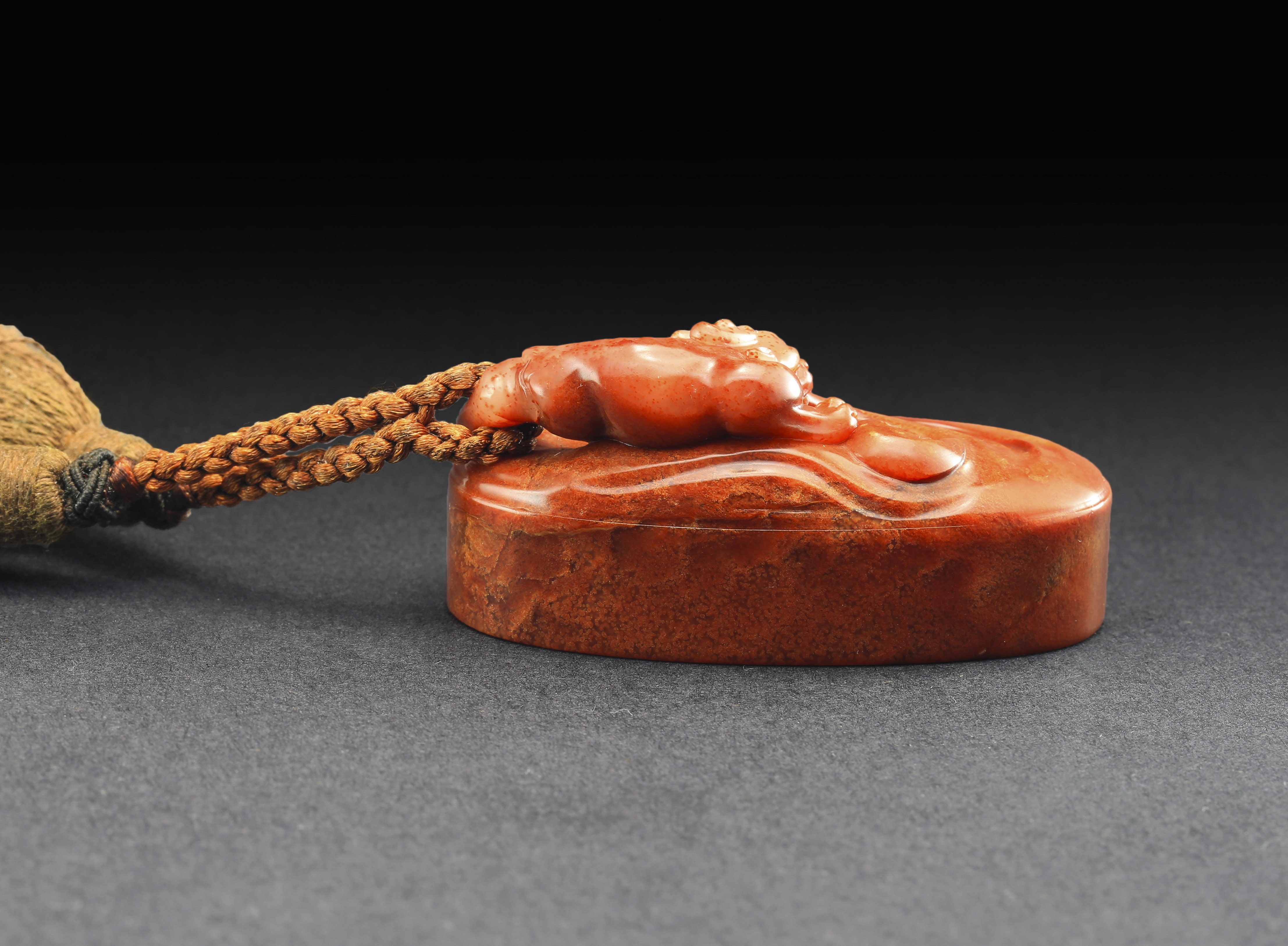 绝当 寿山石红芙蓉椭圆章