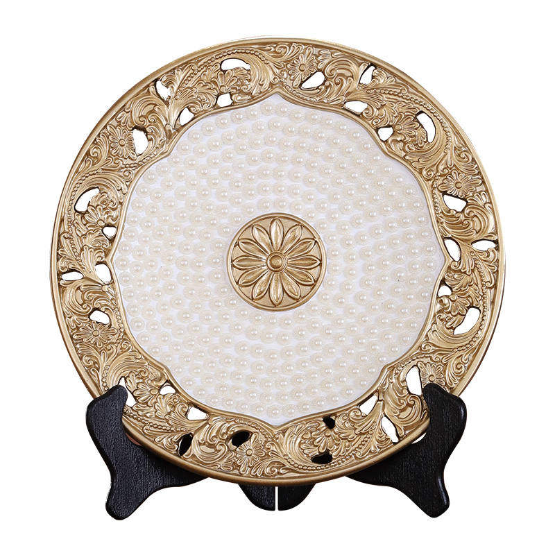 正品新中式圆盘摆件客厅酒柜创意家居电视柜玄关装饰品办公室工艺