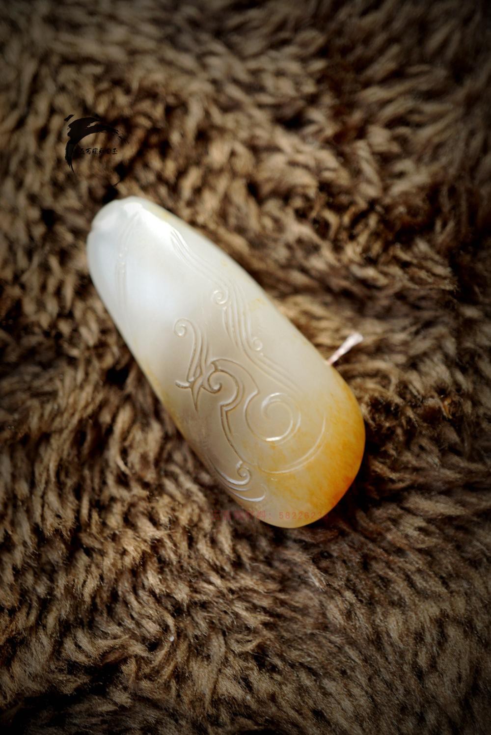 精品收藏级金皮独籽龙凤对牌羊脂白玉细糯张晓龙新疆和田玉籽料