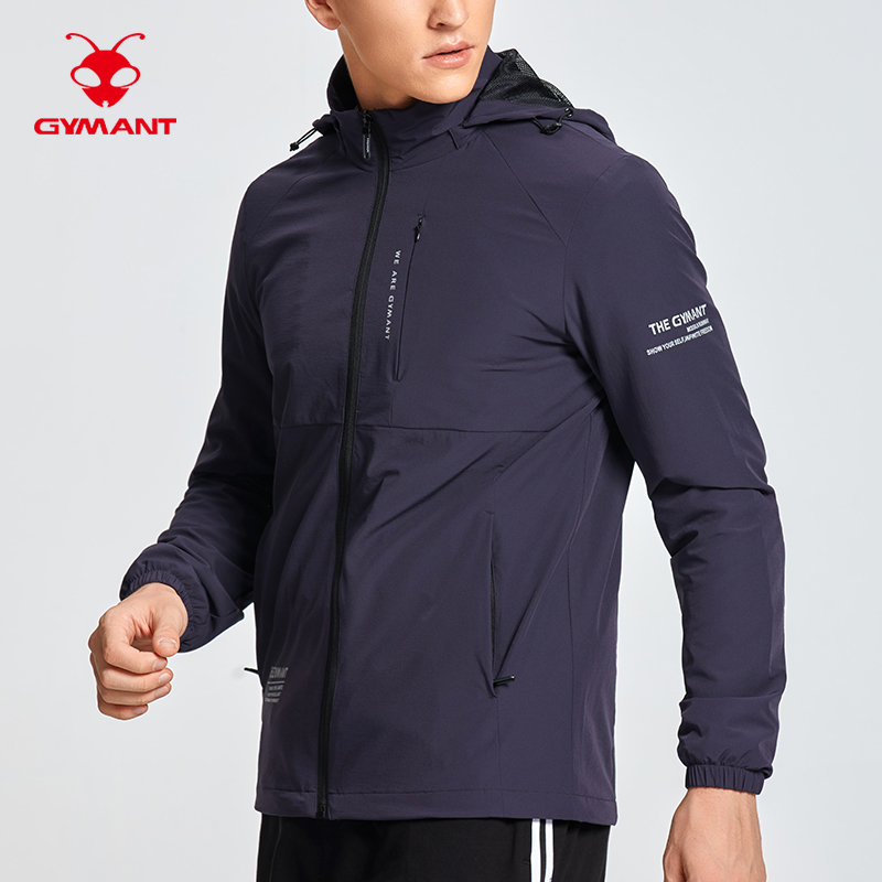 肌肉蚂蚁运动风衣男可拆帽外套防晒防