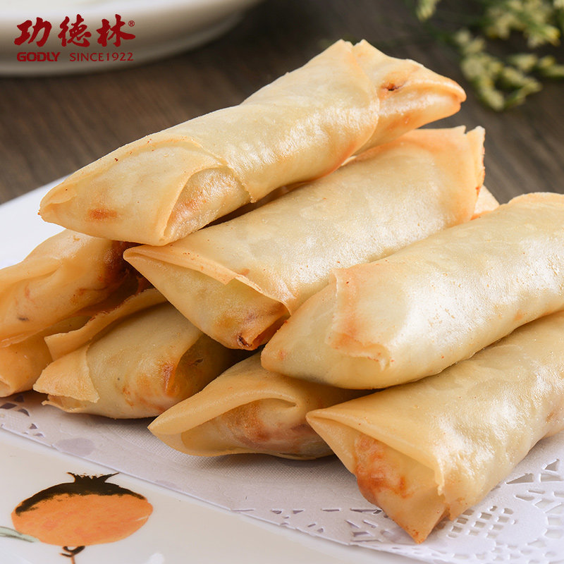 上海功德林 全素三丝春卷200g袋装 早餐点心速冻素食冷冻小吃