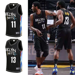 篮网欧文杜兰特2021新版球衣球服队服篮球服背心热印球衣篮球上衣