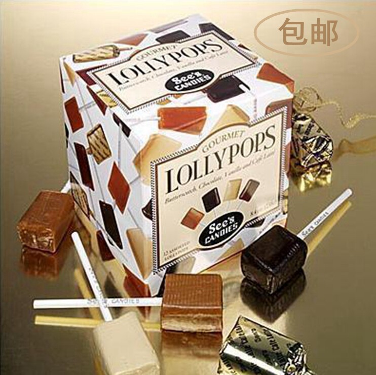 美国进口 seescandies 4口味巧克力棒棒糖礼盒sees 238g生日礼物