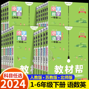 2024春新版小学教材帮一年级下册二三四五六年级下语文数学英语全套人教版苏教版北师大译林同步教材讲解预习课堂笔记练习册天星RJ