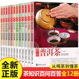 茶道百科彩图版全套共12册中国茶艺百问百答茶艺文化从入门到精通红茶绿茶普洱茶铁观音乌龙茶茶叶茶具选购茶馆设计湖南美术出版社