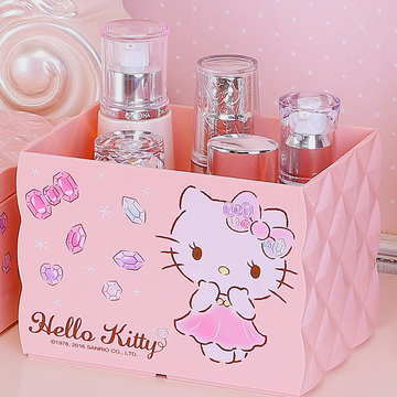 正版Hellokitty创意桌面化妆品收纳盒 可爱韩式梳妆台置物架 正版Hellokitty创意桌面化妆品收纳盒 可爱韩式梳妆台置物架